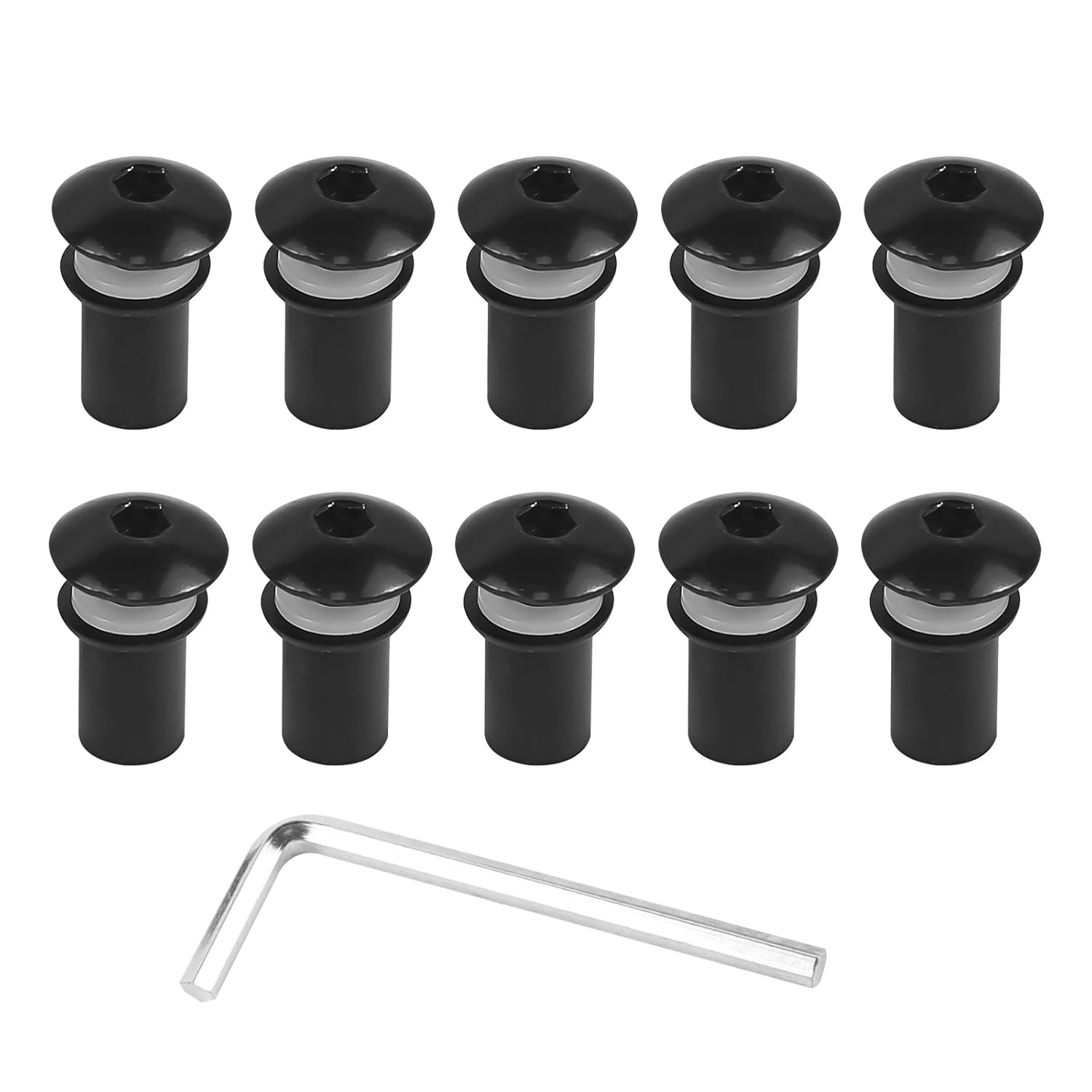 Hovom 10PCS Motorcycle Windshield Bolts Screws Kit, Aluminum Motorbike Windscreen Body Mounting Kit with Bolts Nuts Washers, M5&times;16Mm Windshield Installation Fasteners for Motorcycle (Orange)