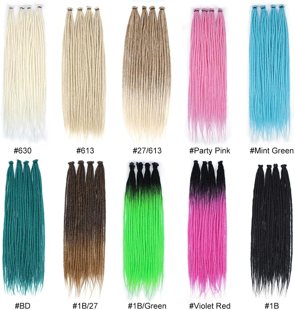 KRALER Thin Ombre Brown to Blonde Dreadlocks Extensions 22" 0.6Cm Synthetic Crochet Braided Hair Backcombed Dreads Extensions(10 Strands) image number 5