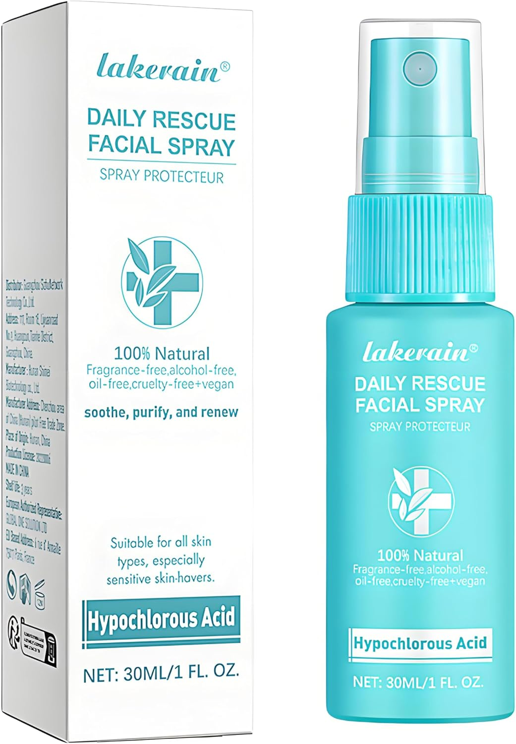 Hypochlorous Acid Face and Skin Spray,30Ml Soothing Facial Spray Face Toner, Hypochlorous Acid Spray for Red and Swollen Skin, Broken Skin Calming Emulsion for Sensitive Skin image number 4