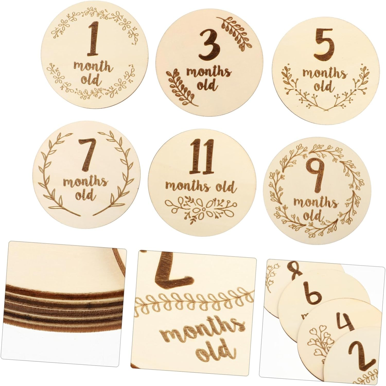 6Pcs Hello Newborn High Contrast Milestone Cards Birth Month Photo Props Unique Newborn Shower image number 4