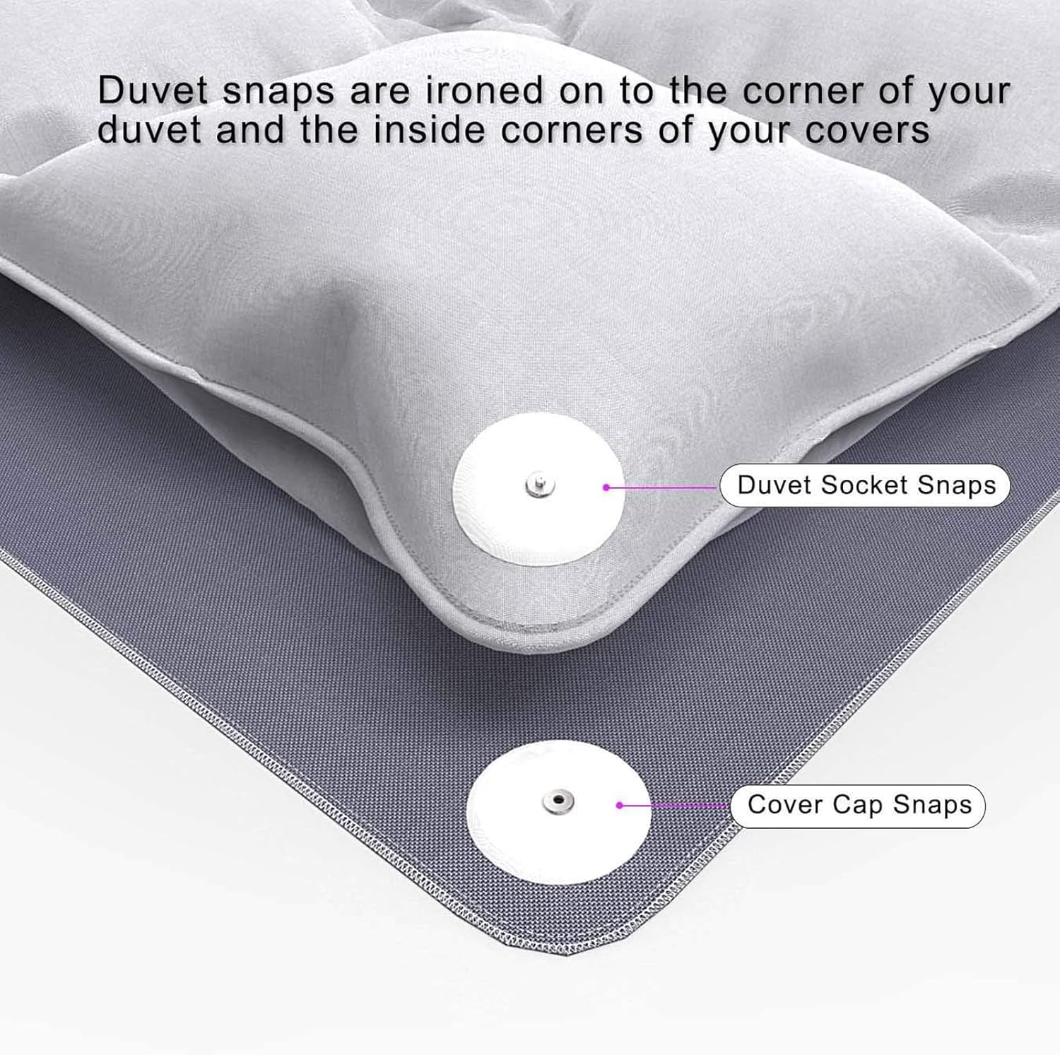 Duvet Cover Snap Clips Metal Snap, Quilt Holder (10 Pairs)