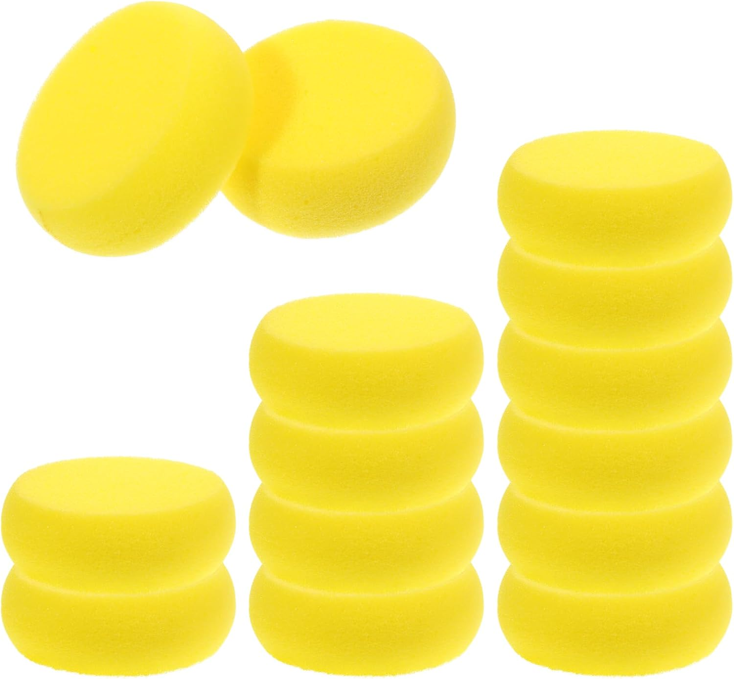 Paint Sponge, 12 Pcs Yellow round Painting Sponges 3 Inch Artist Pottery Sponge Applicator Watercolor Sponges for Face Painting Pottery Art Crafts Ceramics image number 2