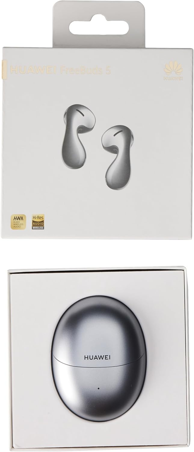 Huawei Freebuds 5 TWS Bluetooth Headphones, Ultra Magnetic Speaker, Continuous Curves for a Perfect Fit, up to 30 Hours Battery Life, IPX4 Waterproof, Frost Silver image number 2