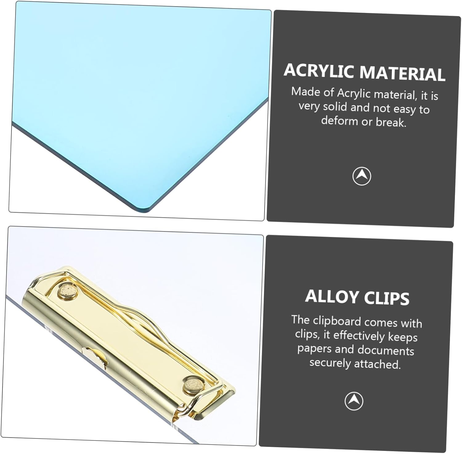 WHAMVOX Gradient Writing Board Clip Lightweight Document Storage Clipboard for Office School and Home Use for Students and Professionals image number 4