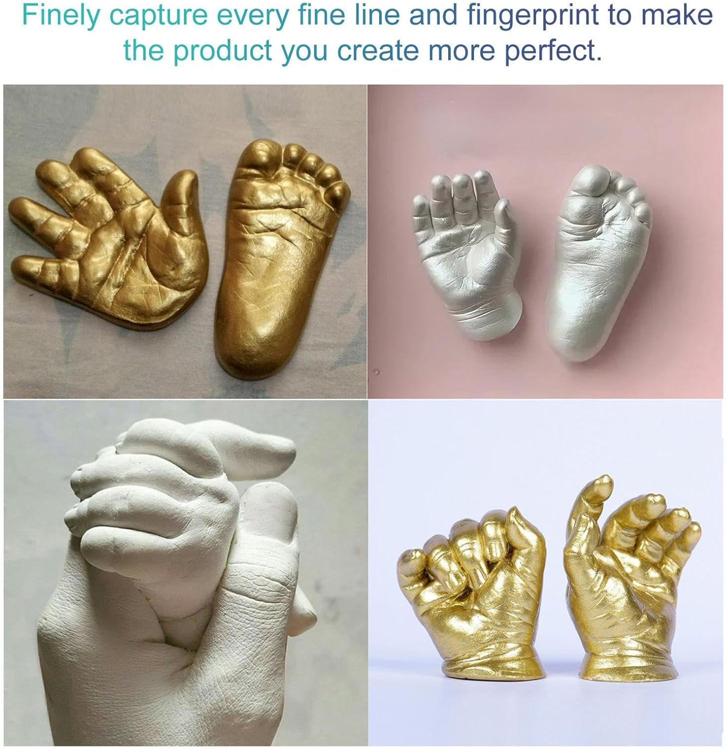 Furtryvl Hand Mold Kit Couples | Handmade Hand Hold Casting Kit - Keepsake Sculpture, Couple Activities for Men Women Boyfriend Girlfriend image number 6