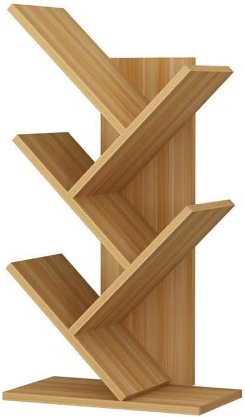 Hbluefat Tree Bookshelf, 5-Tier Wooden Desktop Small Bookshelf and Mini Bookcase for Office, Home or School Desk Book Shelf for Displaying Books, Cds, Magazines Wood Storage Rack (Teak) image number 5