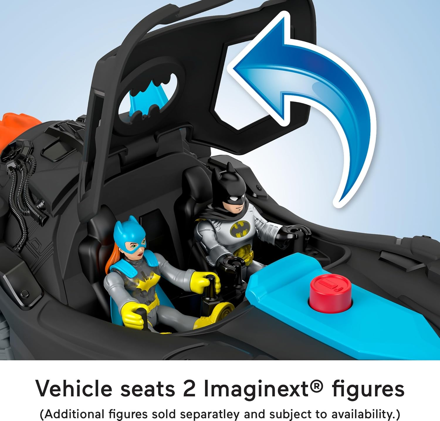 Fisher-Price Imaginext DC Super Friends Lights and Sounds Batman F22 Batmobile Playset} image number 3