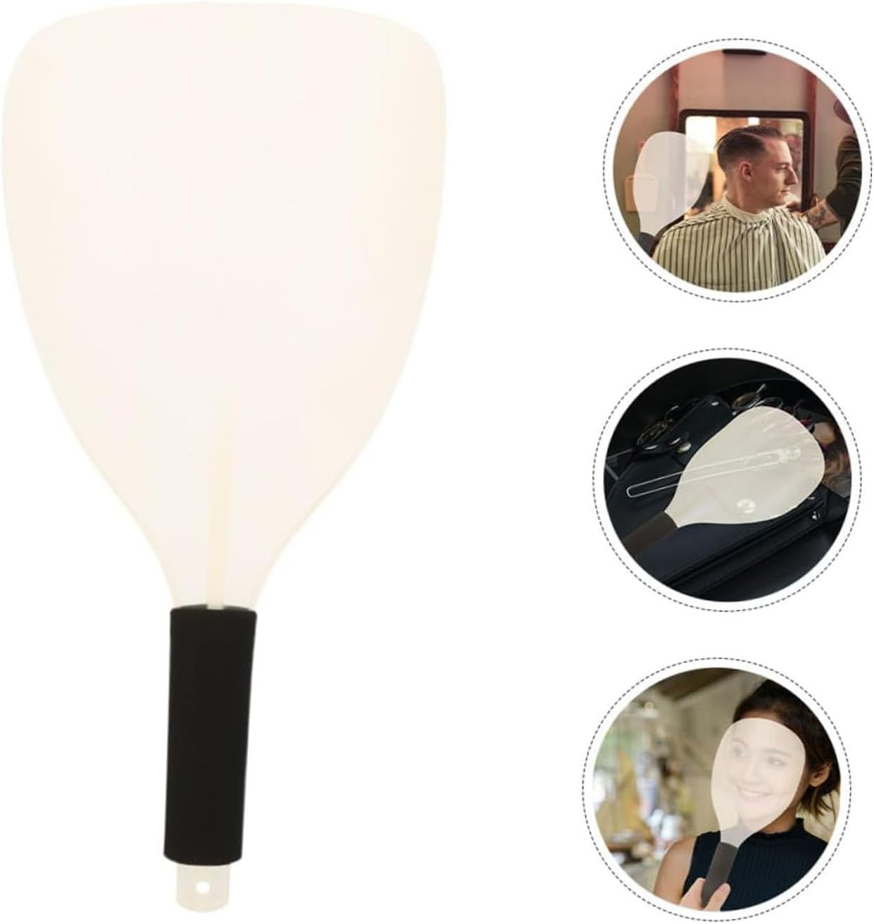 Cyktxei 2Pcs Haircut Facial Mask Shield, Ergonomic Clear Plastic Face Protector & Splash Guard for Hairdressers and Makeup Artists, Unbreakable Protective Barrier for Hair Cutting image number 5