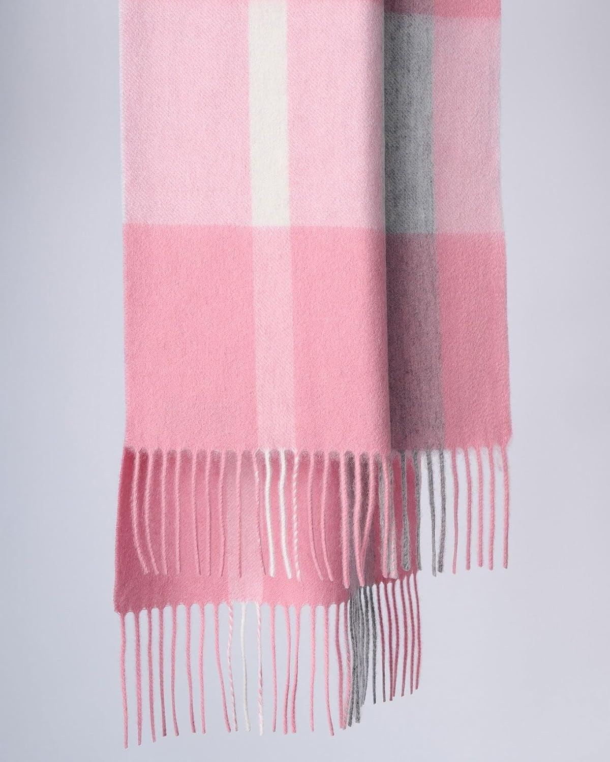 WOOLI WOOLI Australian Made Merino Wool Scarf | Pink Plaid Scarf- Lake Hillier, WA image number 2