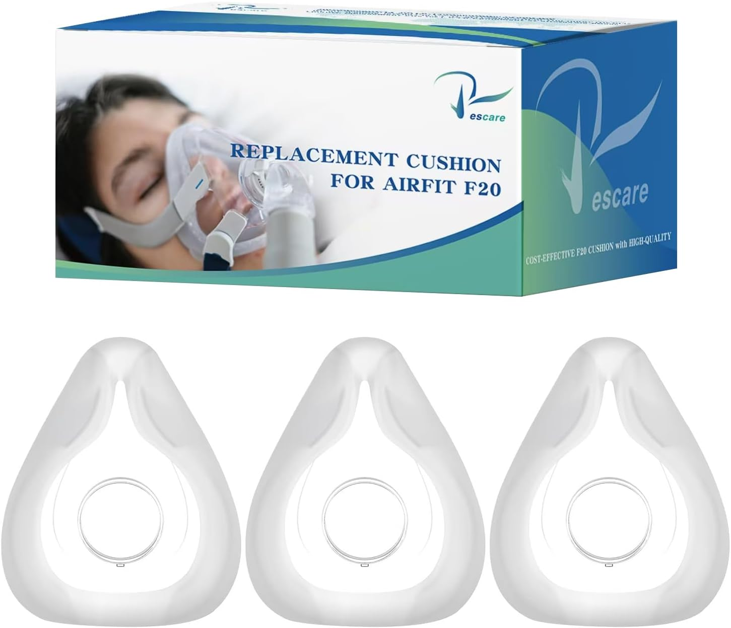 Airfit F20 Replacement Cushion Small - 3 Packs Compatible with Original F20 Frame, Ultra-Soft & Durable Seal, Reliable & Comfortable image number 4