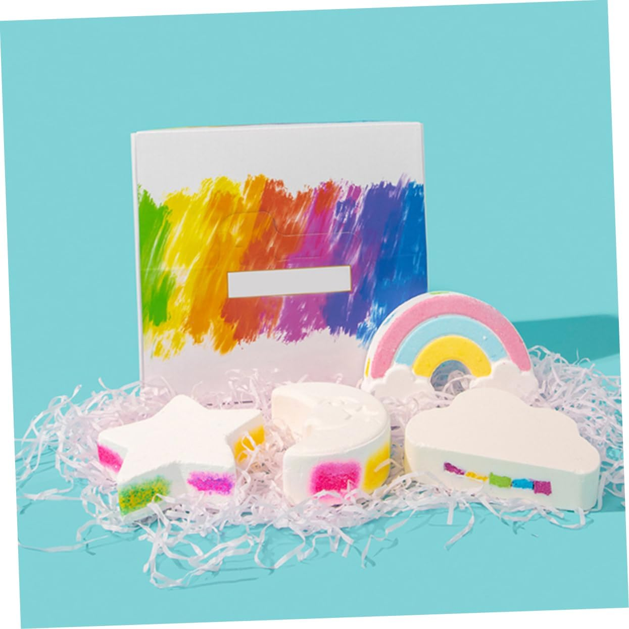 HAPINARY 4Pcs Rainbow Bath Salt Moisturizing Bathing for Relaxation and Skin Care for Women Natural Exfoliating Bathing
