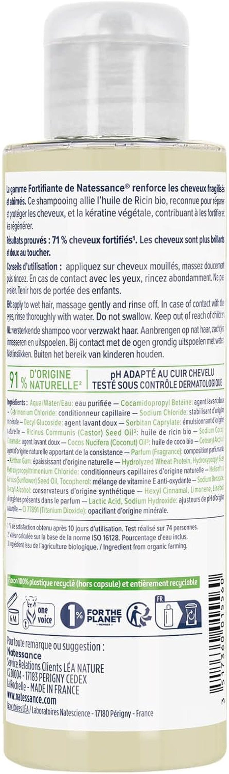 NATESSANCE Herbal Ricin Keratin Shampoo 100Ml image number 1