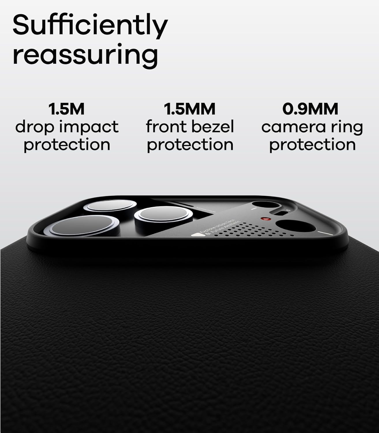 Aulumu A17 Vegan Leather Coolhyper for Iphone 17 Pro Max Case | Camera Control | with Cooling Fins | Luxury Comfort | Compatible with Magsafe | Complete Wrap-Around - Black