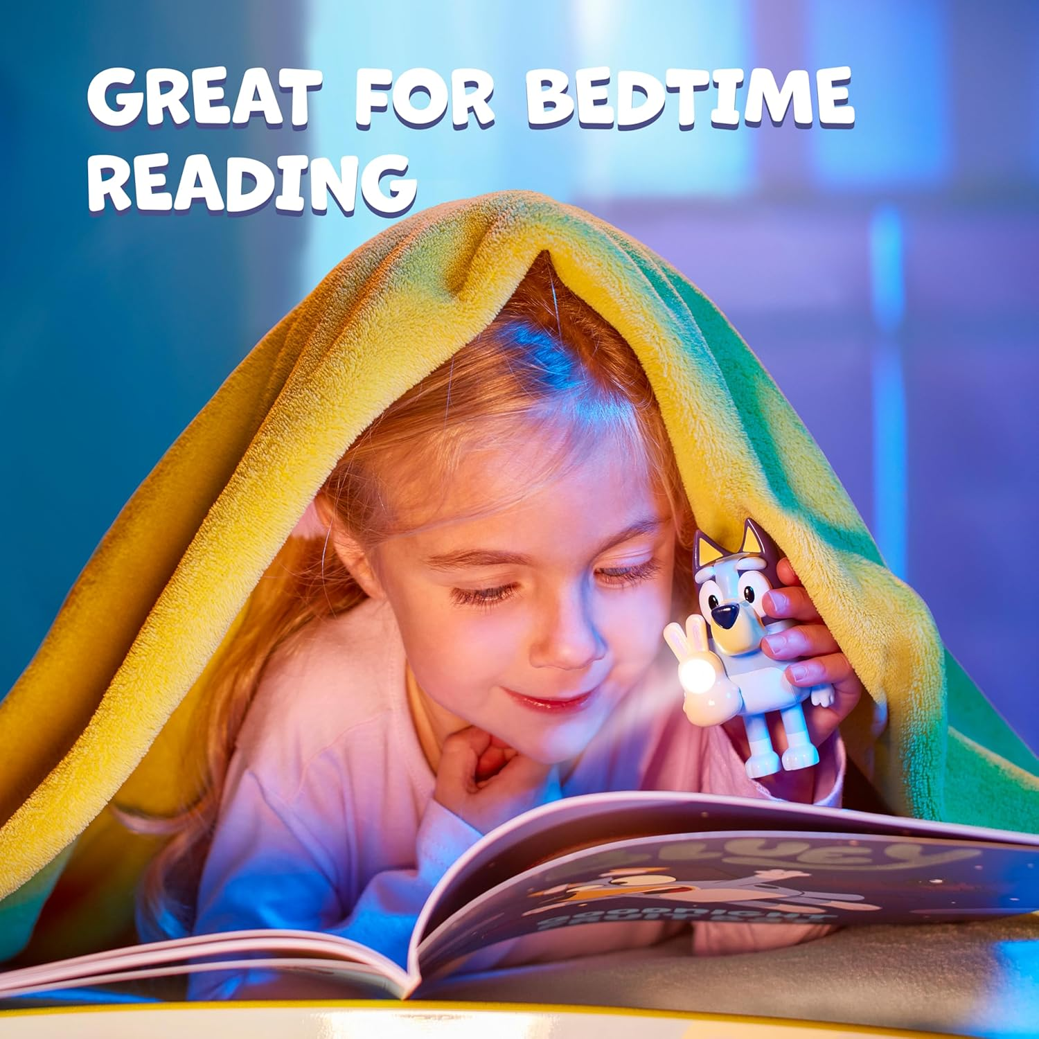 BLUEY Goglow Dream 3 in 1 Nightlight Kids Bedside Sleep Trainer with Torch and Sleep Timer, Multicoloured (14345) image number 4