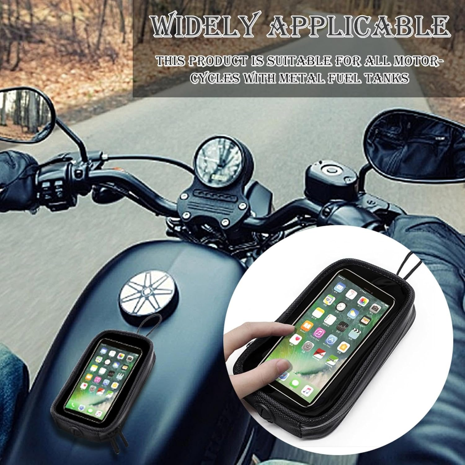 Universal Motorcycle Fuel Tank Bag-Magnetic Fuel Tank Transparent Bag, Cell Phone Seat Bags | Oil Bag, Cell Phone Holder Pouch image number 5
