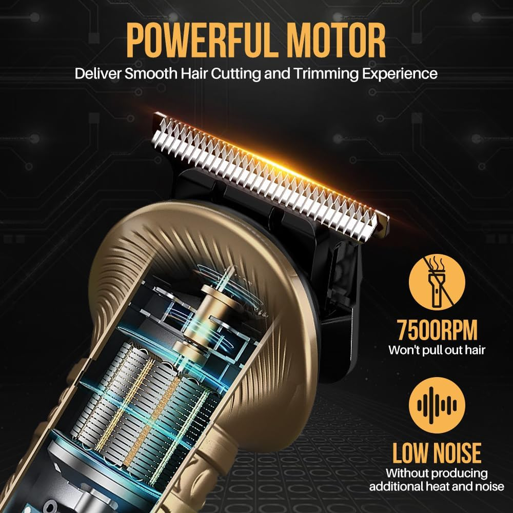 WOTOW 5 in 1 Beard Trimmer for Men - Electric Hair Clipper with LED Display, Rechargeable Trimmer Kit for Nose, Face, Mustache & Body Grooming, Electric Shavers Type-C Fast Charging, Mens Gifts image number 5