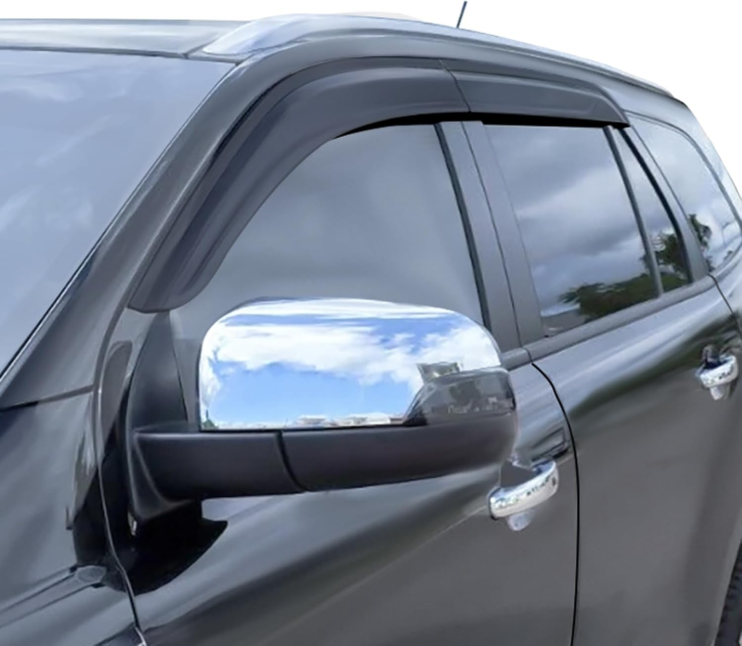 SUERAUTO4X4 Weathershields Window Visors for Ford Everest 2015-2022 UA UAII, Weather Shields Sun Rain Guards Wind Deflector Visors Car Accessories, Injection Black 4PCS image number 4