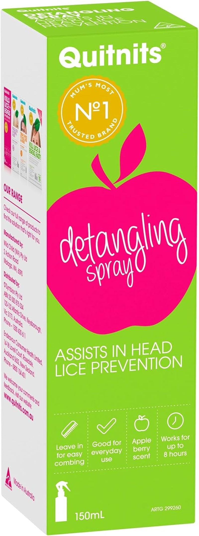 Quitnits Detangling Spray 150 Ml