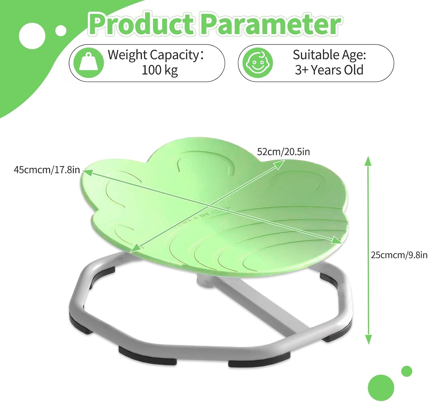 HOOMFIT Kids Spin Chair,Sensory Swivel Chair,Non Slip Balance Training Chairs,Kids Balance Toys for Body Coordination Training (Green) - Orange image number 5