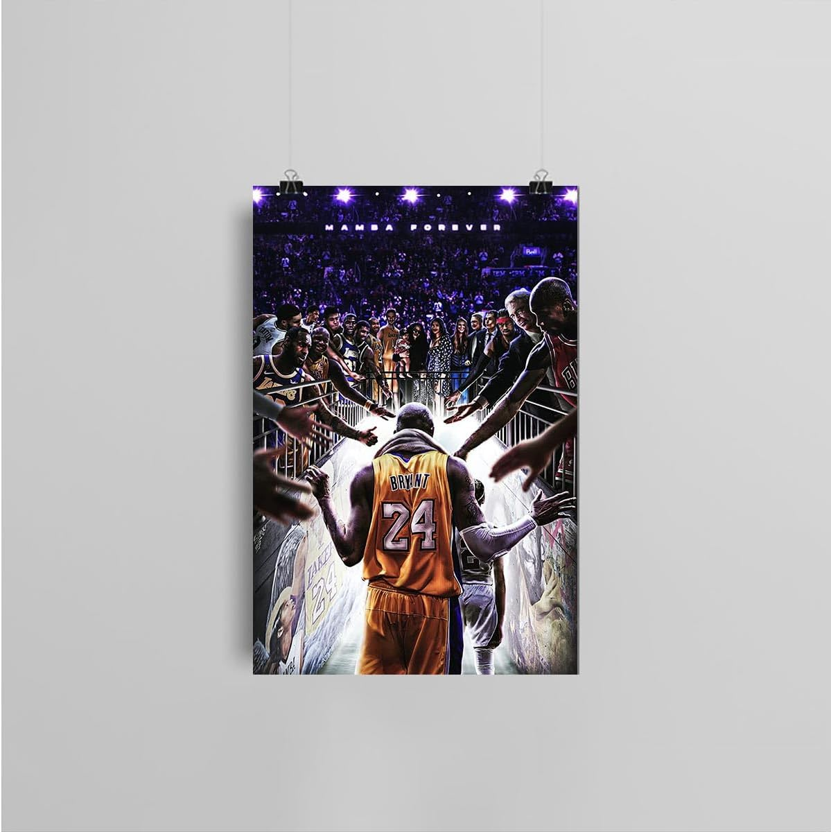 Kobe Canvas Wall Art Poster Kobe Gigi Legendary Basketball Player Posters Inspirational Sports Superstar Oil Painting Modern Room Aesthetic Wall Decor for Home Gym Bedroom Dorm 12X18 Inch Unframed image number 4