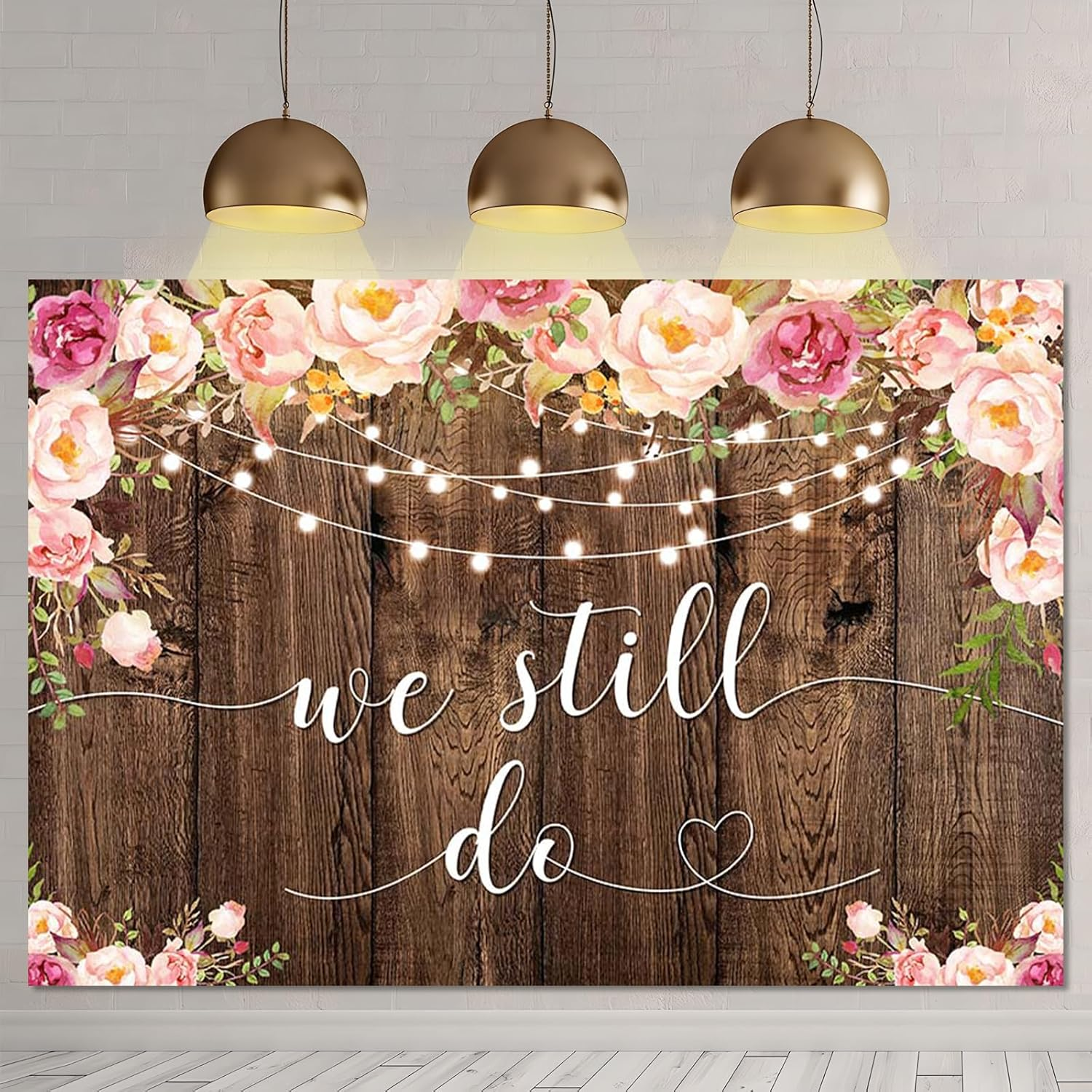 APROPHIC We Still Do Photo Background Anniversary Celebrations Engagement Country Wood Flower Photography Background Cake Zhuo Supplies Banner Suitable for Birthdays, Parties, Baby Showers 210 X 150 image number 6