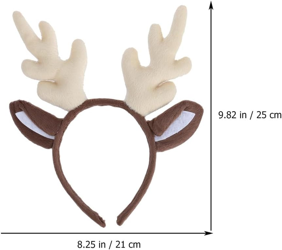 Housoutil Pack of 2 Antlers Headbands, Christmas Headbands for Adults, Christmas Headwear, Tiara, Hairband, Festive Antlers Headbands, Deer Horn Headbands, Pop Clothing, Christmas Elf image number 3
