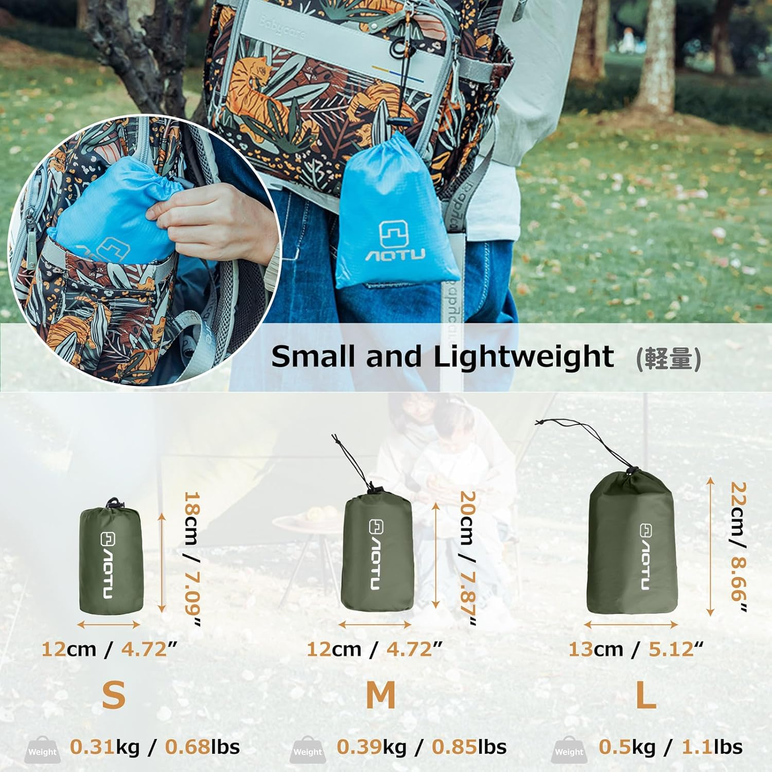 Azarxis Camping Tent Tarp Waterproof Ground Sheet Footprint Tarp for Tent Hammock Rain Fly Shelter for Outdoor Camping Park Lawn image number 5