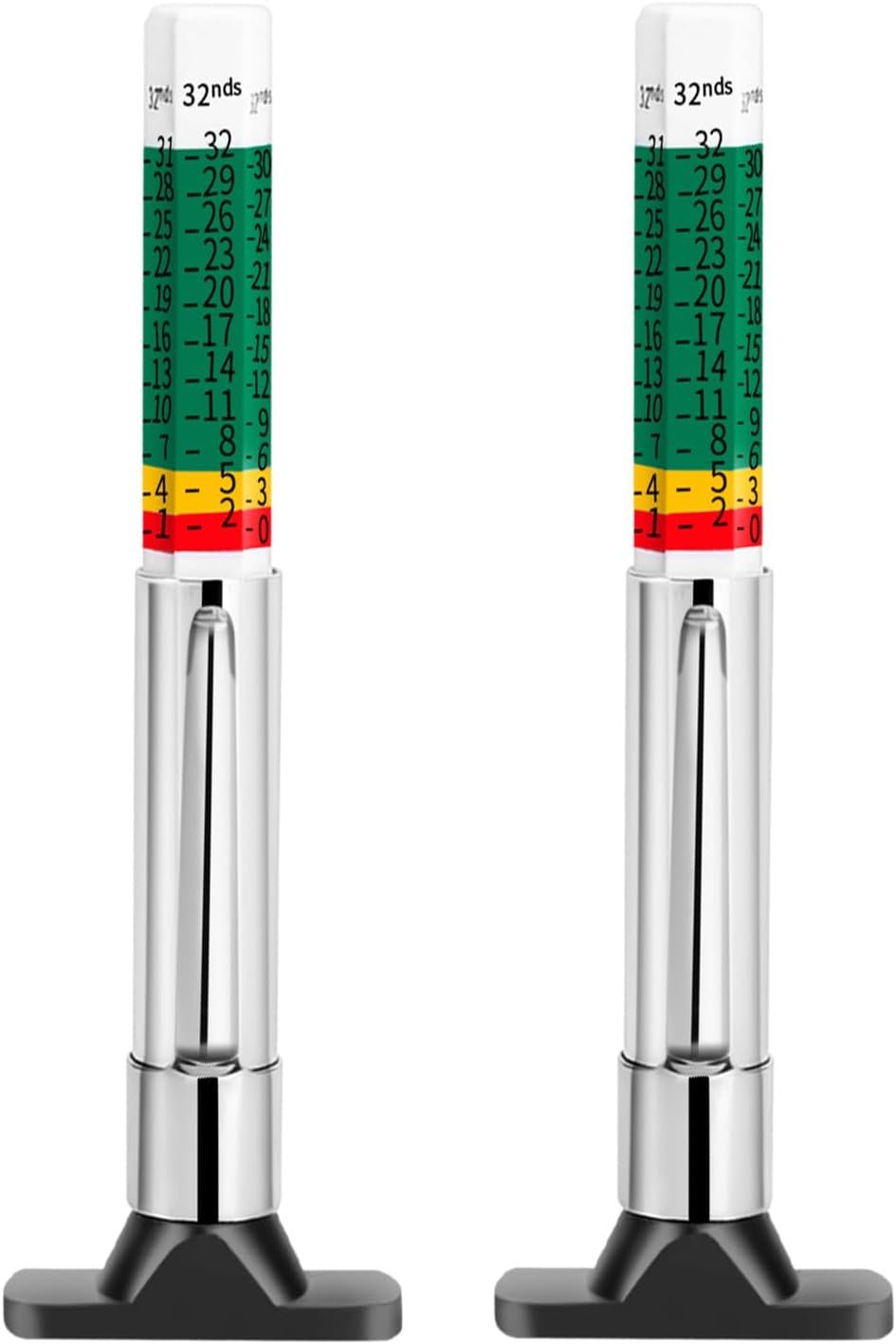 Tire Tread Depth Gauge,Tire Tread Gauge Color Coded,Tread Depth Gauge in 1/32 Inch(2 Pack) image number 1