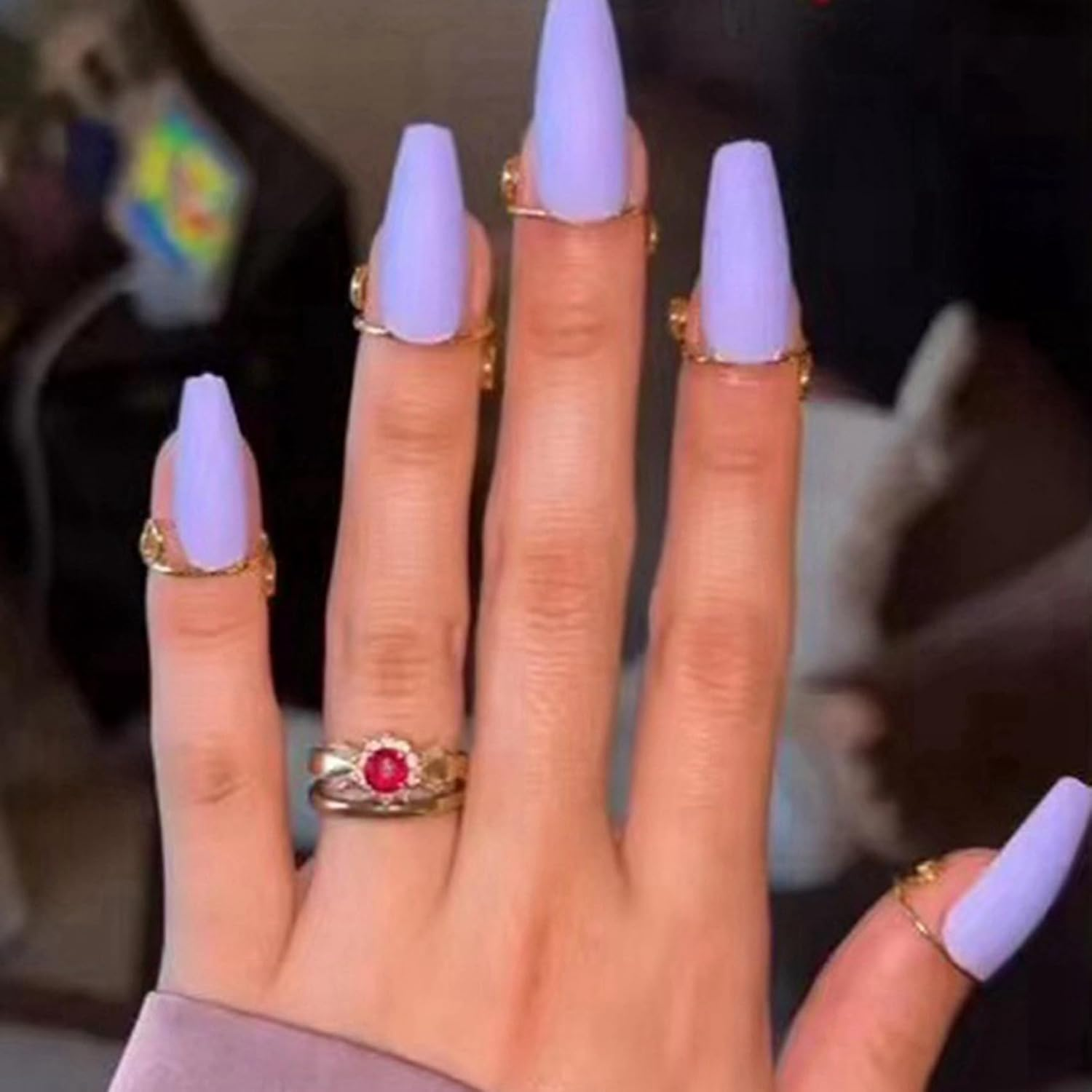 20 Pieces Sets Thin Nail Rings for Ladys Daily Fingertip Protective Cover Ring Jewelry Gift to Girlfriend Gold image number 1