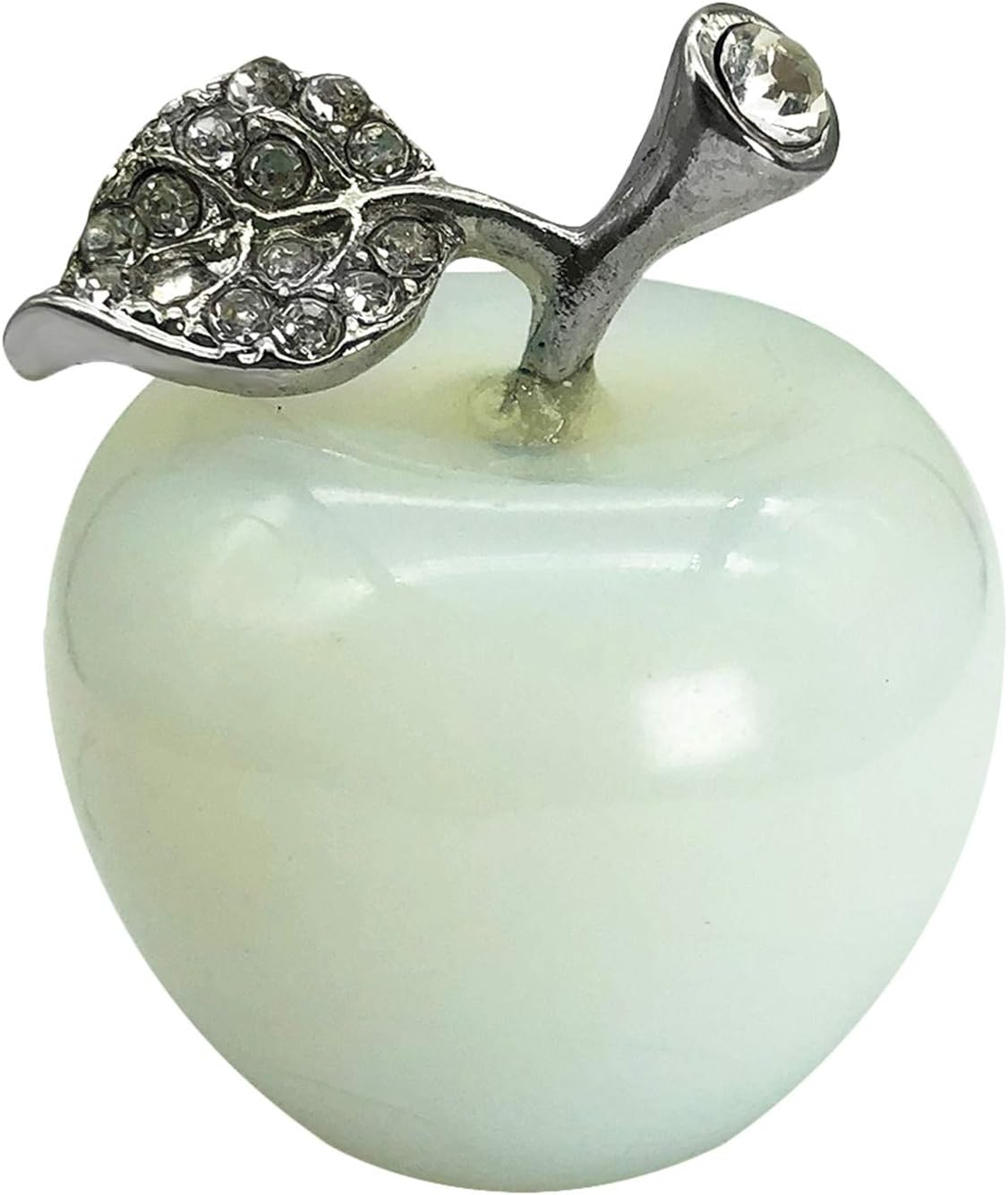 Neyisaa Synthetic Opalite Crystal Apple Decor, Healing Crystals Pocket Stone Fruit Figurine Craft Home Decoration 30Mm - Colorful Ocean Agate image number 4