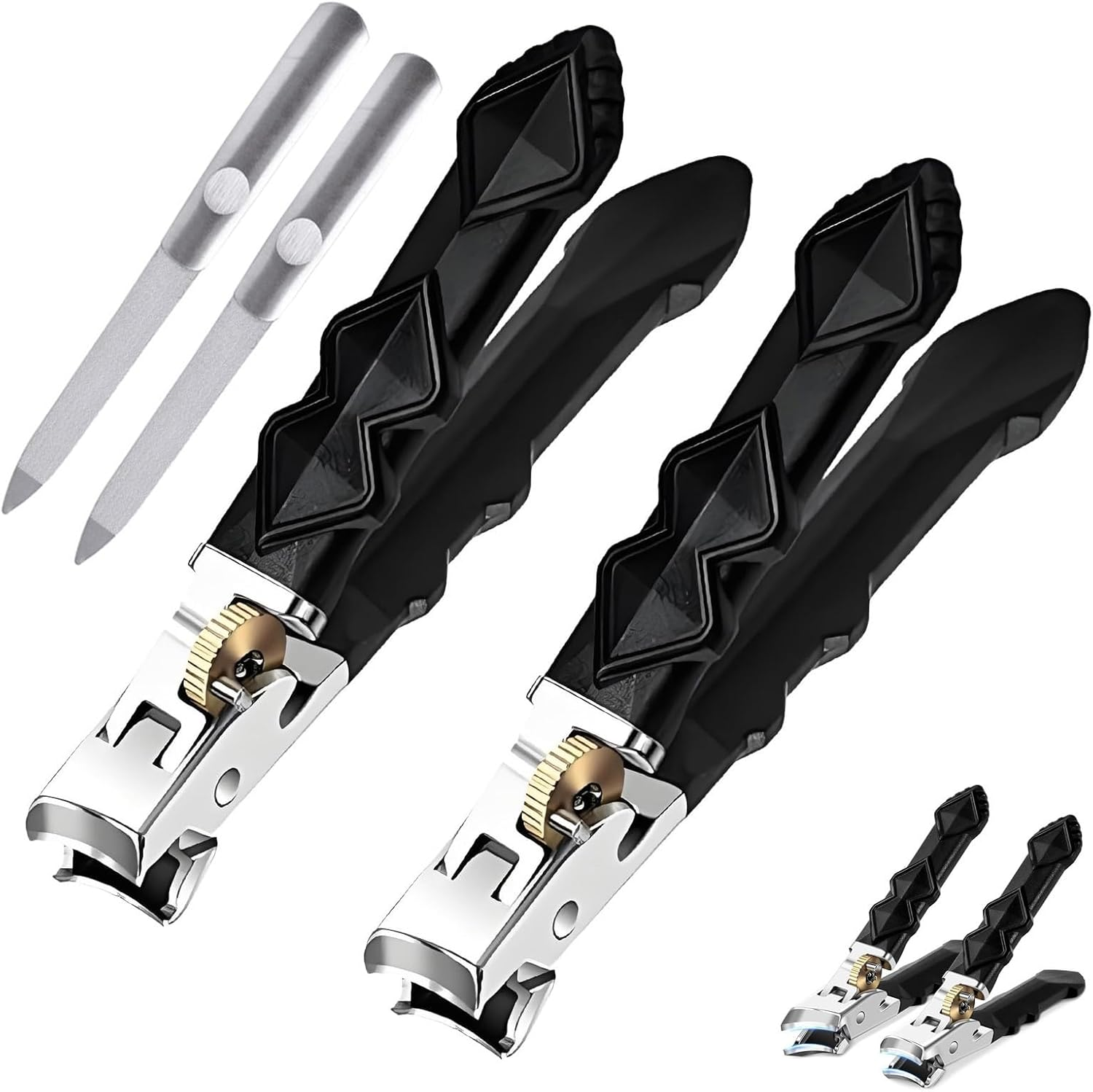 Lifepac Nail Clippers, Fanyil/Goredny Nail Clippers,180&deg; Wide-Mouth Bite, Splash-Proof Design, Double Configuration of Oblique and Flat Mouth, for Thick Nails(Flat Mouth)