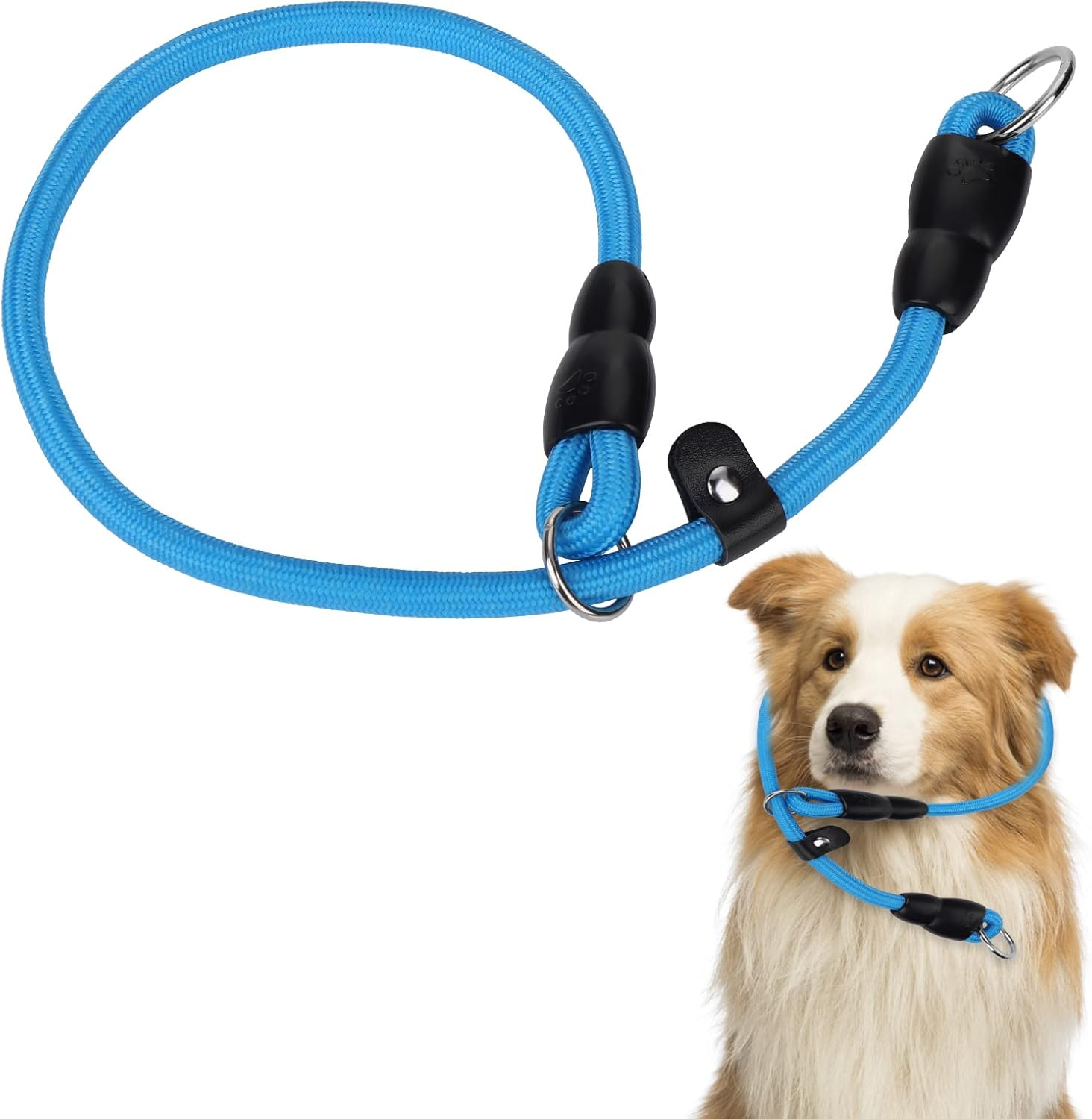 TIESOME Slip Collar Train Choke, round Nylon Rope No Pull P-Collar for Small Medium Large Dogs (Blue S) image number 6