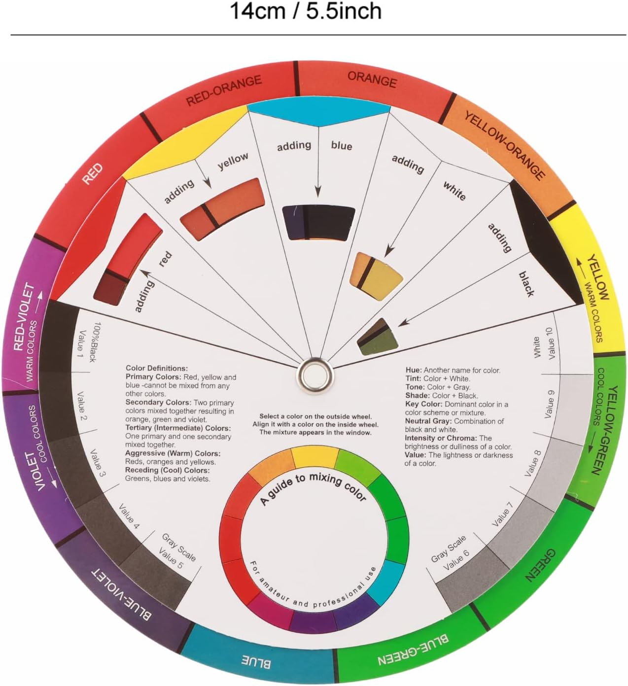Color Mix Wheel Guide, Color Tool Create Combinations Match Colors Portable for Painting Drawing Graphic Design Projects Beginners Professionals Alike Designers Artists image number 1