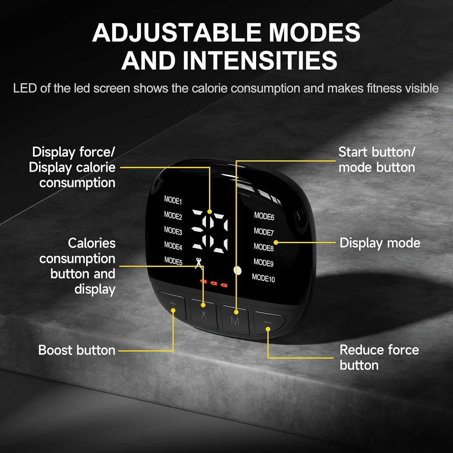 EMS Abdominal Muscle Trainer, Electric Abdominal Muscle Trainer, EMS Training Device with 10 Modes and 30 Intensities, EMS Muscle Stimulation Electric USB Rechargeable Portable for Abdomen, Arms, Leg image number 6