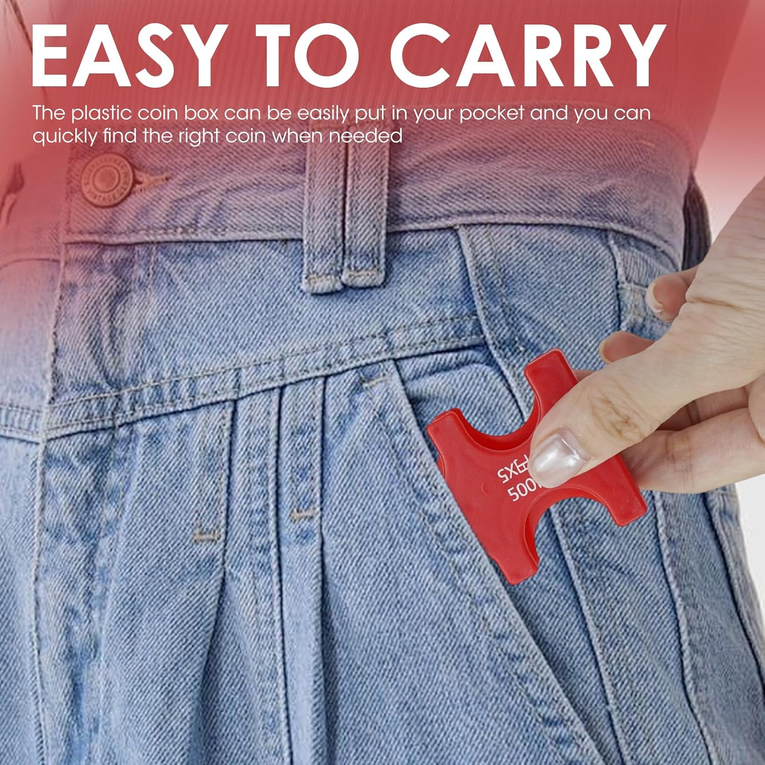 4 Pcs Japanese Yen Coin Holder, Hard Case Organizer with 6 Individual Slots, Portable JPY Coin Storage and Dispenser for Travel Shopping, Holds 1/5/10/50/100/500 Yen Coins (Black, Red, White, Clear) - Black\Red\White\Clear image number 2