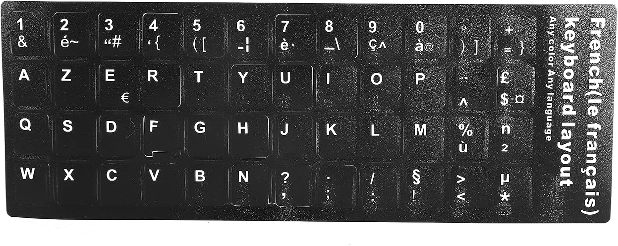 French Keyboard Sticker, Waterproof PVC Laptop Desktop PC Replacement Stickers for 10-17 Inch Keyboards image number 1