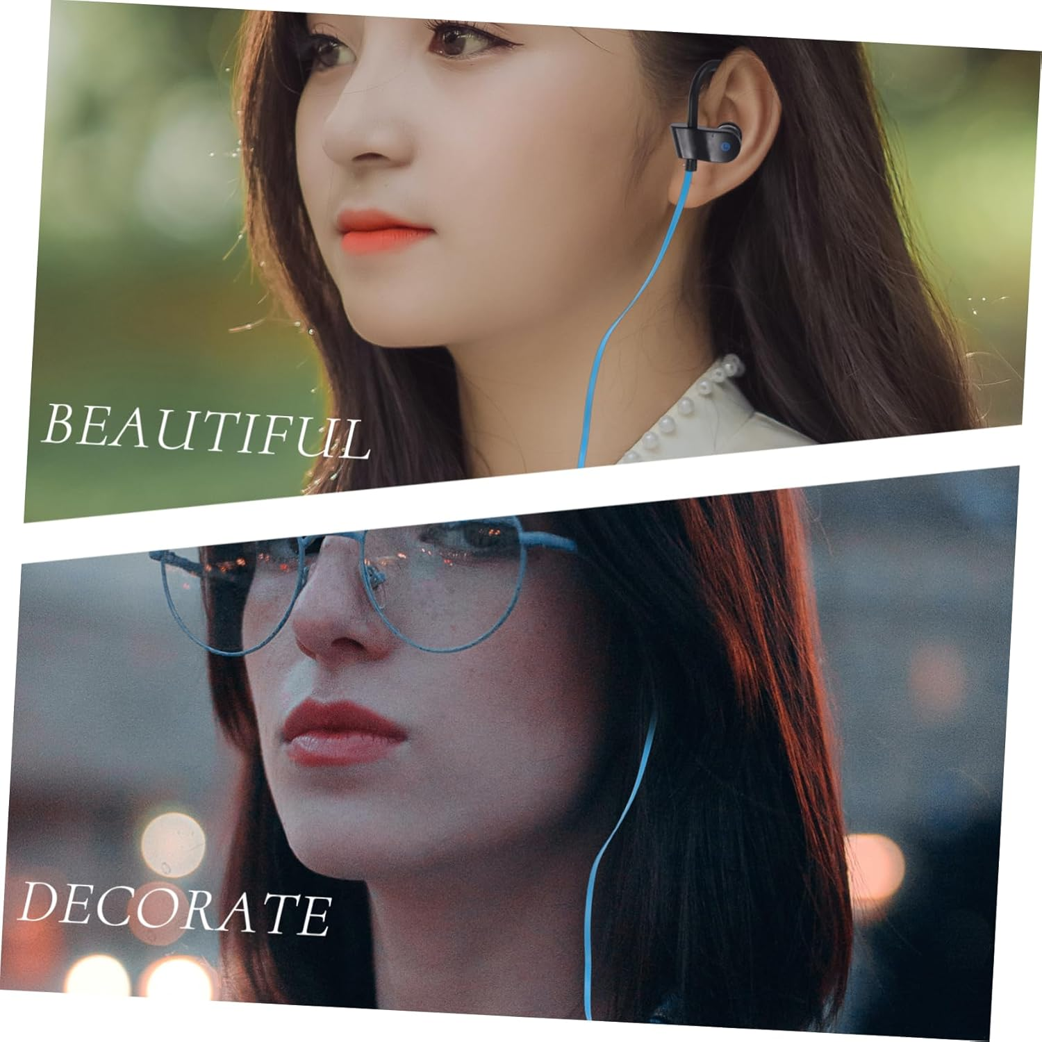 QUMIIRITY Wired Stereo Ear Hook Earphones with Microphone Comfortable Sports Headset with Speaker for Phone Compatibility Black image number 6