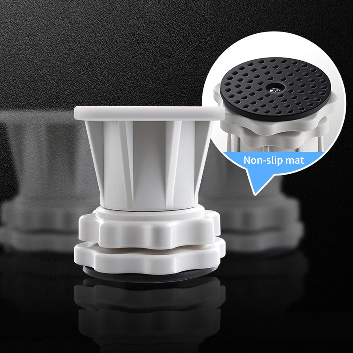 Carolyndesign Washing Machine Pedestal Stand with 8 Super Strong Feet and 4X2 Locking Universal Casters, Multifunctional Movable Adjustable Base for Washer Dryer and Refrigerator (L) image number 3