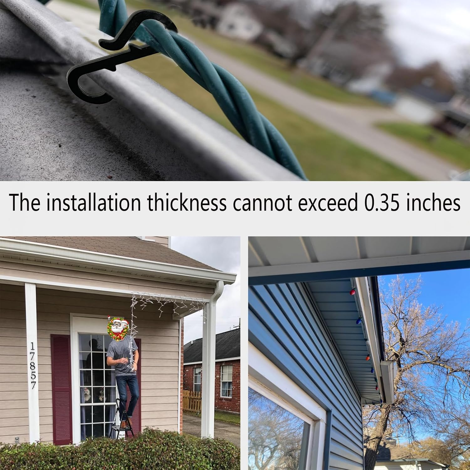 Pack of 100 Holiday Light Clips Christmas Light Clips Outdoor Hang String Lights Clips Hooks for Christmas Decoration String Lights Weatherproof Outdoor Lights Clips for Halloween Xmas image number 5