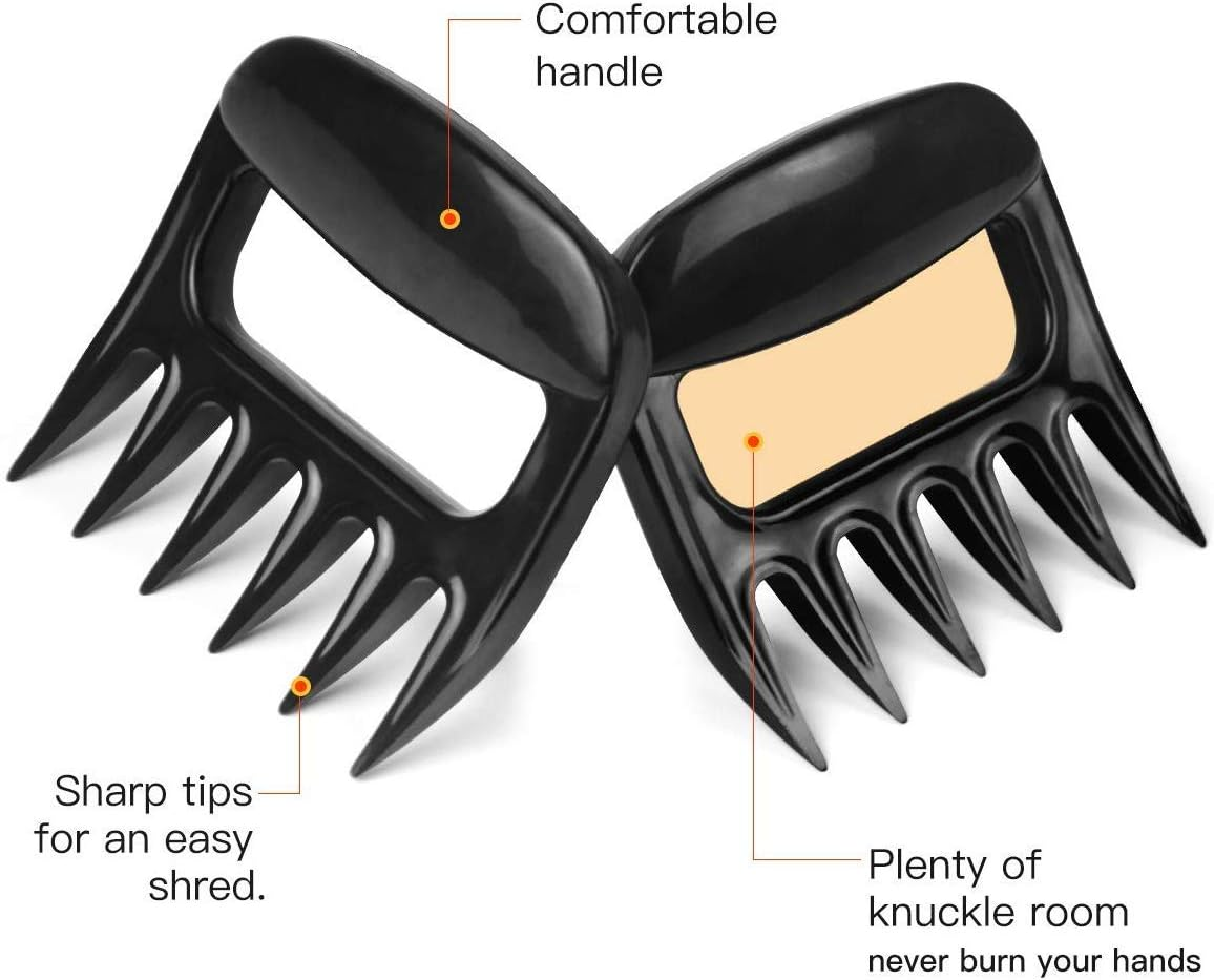 BBQ Meat Shredder Claws for Pulled Pork,Bbq Meat Shredder Claws,Grill Smoker Meat Claws,Smoked Barbecue Grilling Accessories (Black) image number 1