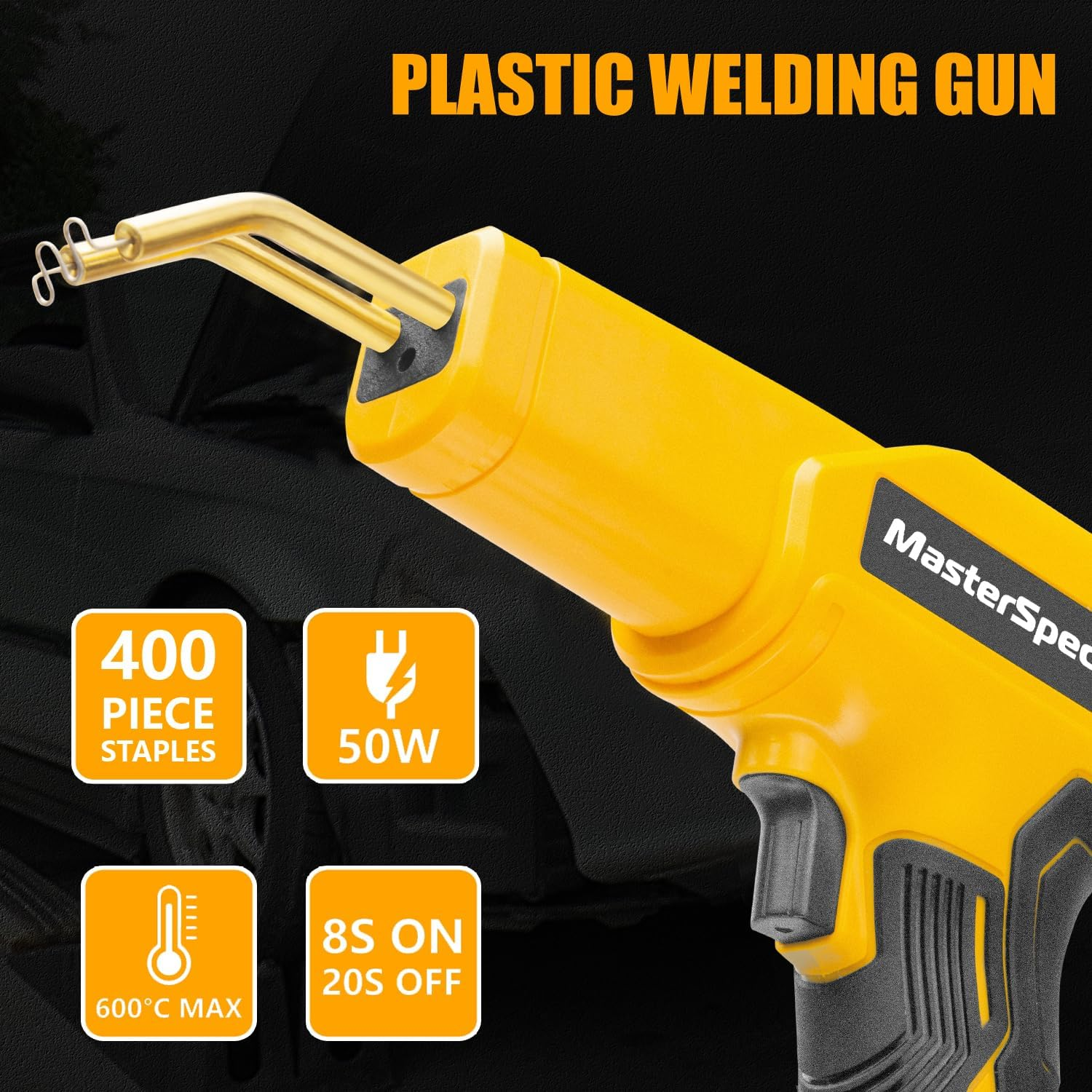 Masterspec 50W Hot Stapler Plastic Welding Gun Car Bumper Repair Kit Fast Heating Plastic Welder Welding Repairing Machine Welder Gun Kayak Bumper Car Bumper Repair Kit image number 3