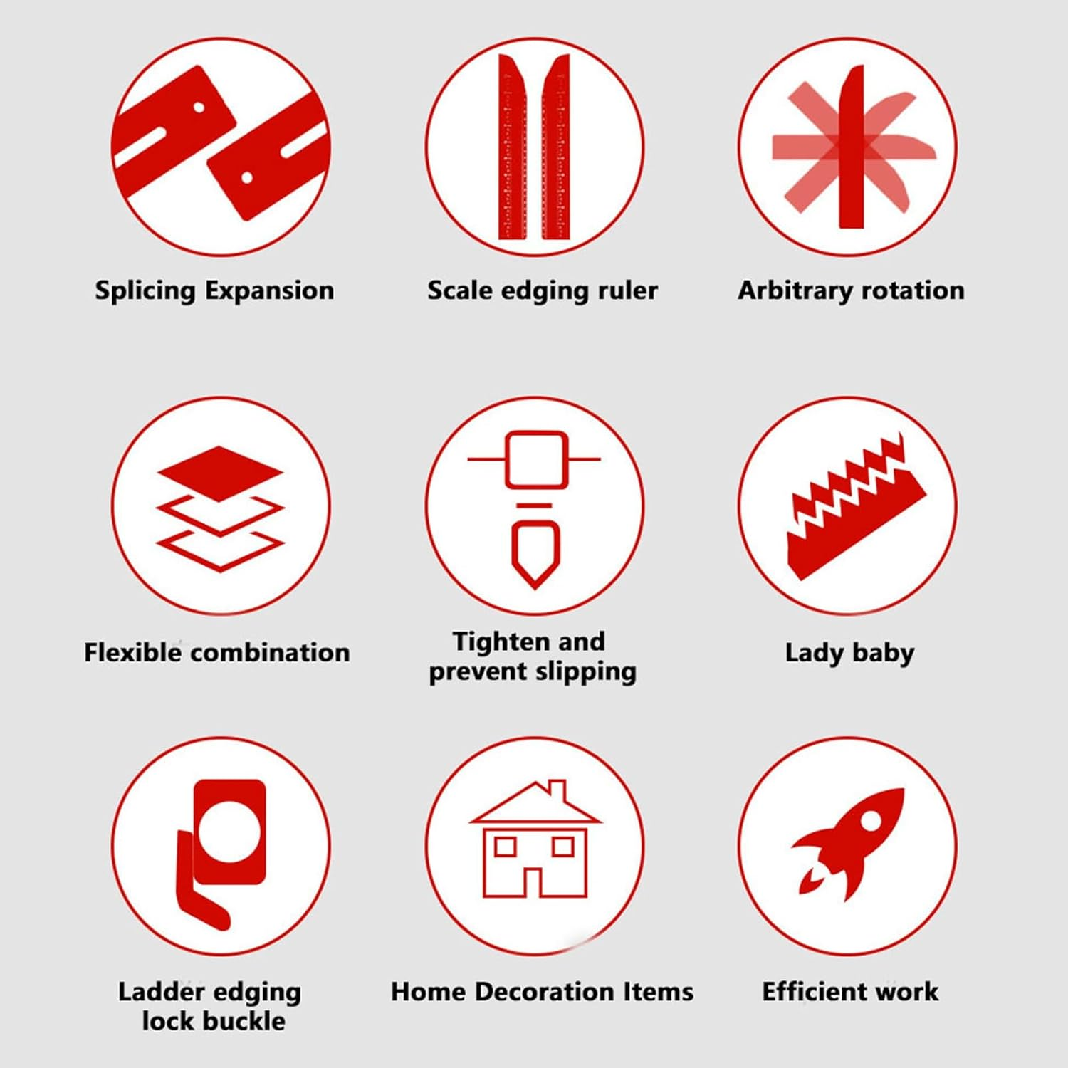Jiawu Stair Tread Template Tool, Stair Tread Gauge, Aluminum Alloy Flexible Easy Adjustment Stair Measuring Tool Jig, Stair Tread Measuring Tool for Many Types of Layout Projects