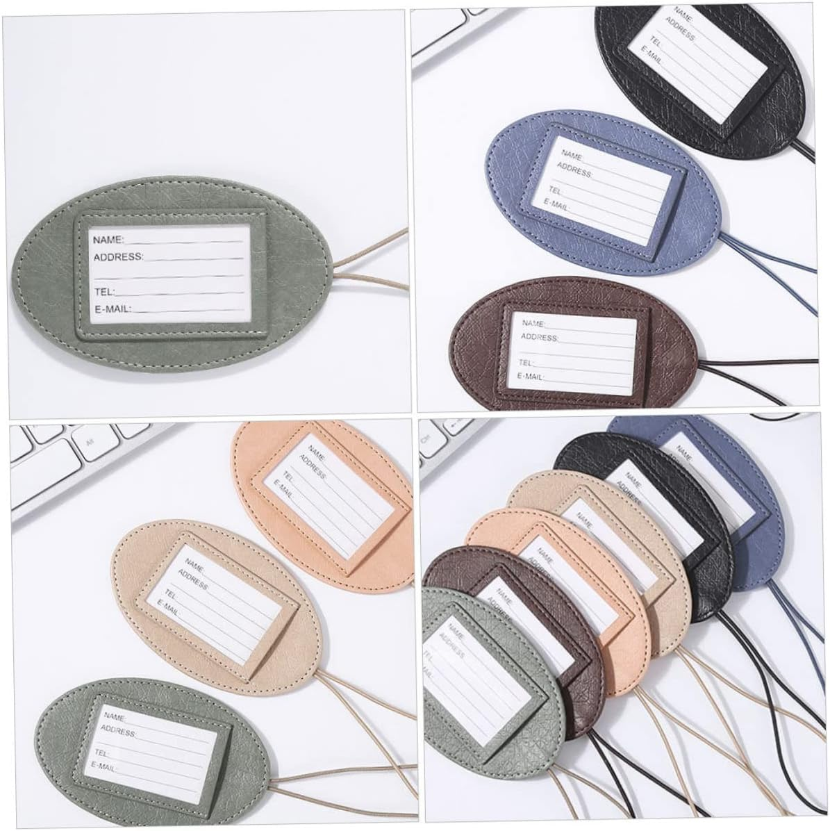 LIGIGWASH 3Pcs Pu Leather Luggage Tags Multifunctional Boarding Pass Holders Travel Card Covers Portable Suitcase Labels for Suitcases and Bags Random Color image number 4