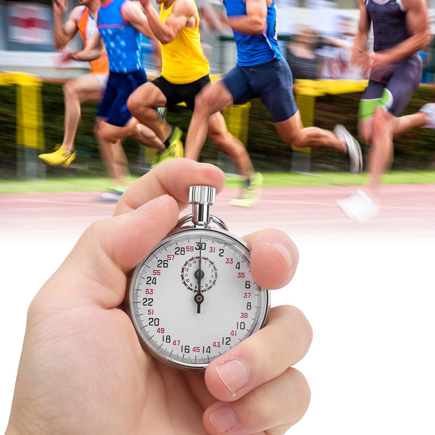 Mechanical Stopwatch, Sports Chronograph Running Timer Handheld Stopwatch for Sports Referee Running Cycling Count Timer Competitions Games, Mechanical Stop Watch image number 3