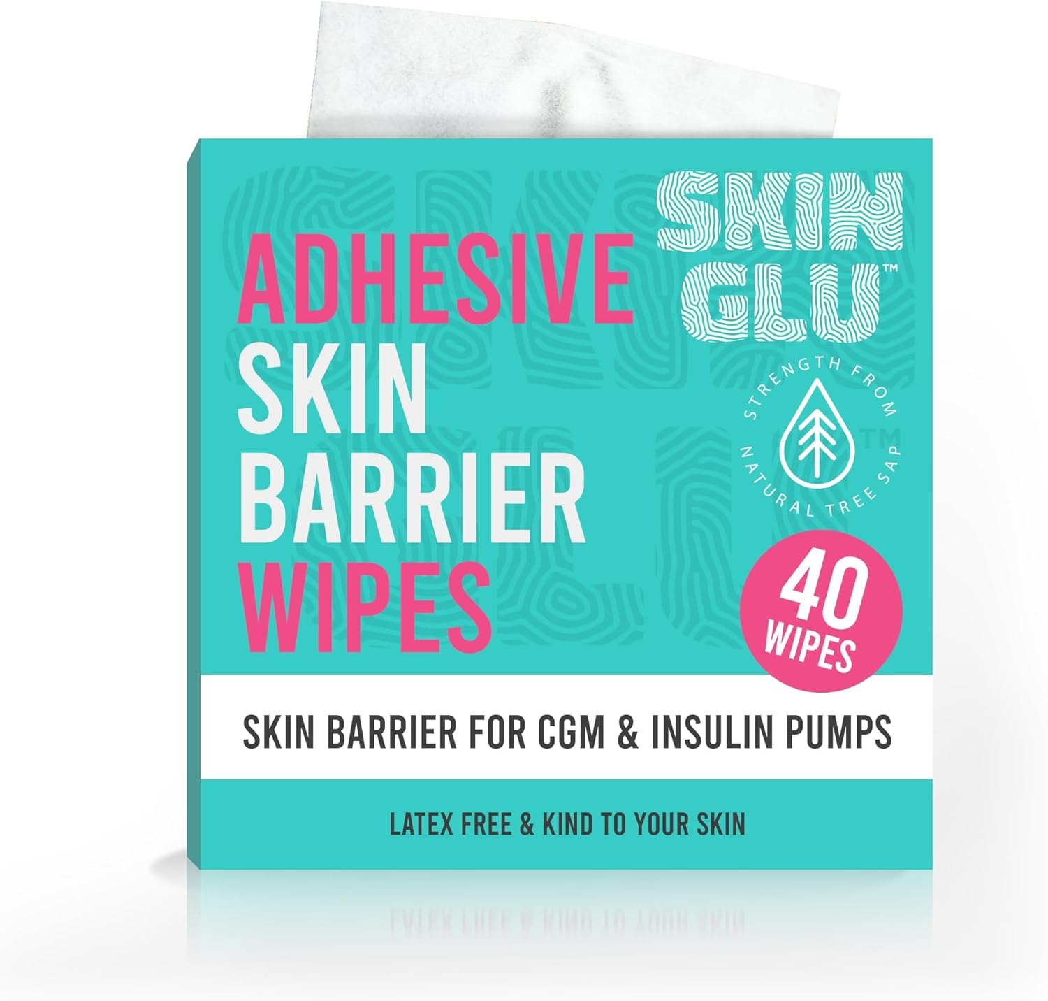 NOT JUST a PATCH Skin Glu Skin Prep Wipes (40 Pack) - Pre-Cgm Skin Barrier Wipe - Hypoallergenic Latex Free Skin Prep Protective Wipes for Sensitive Skin