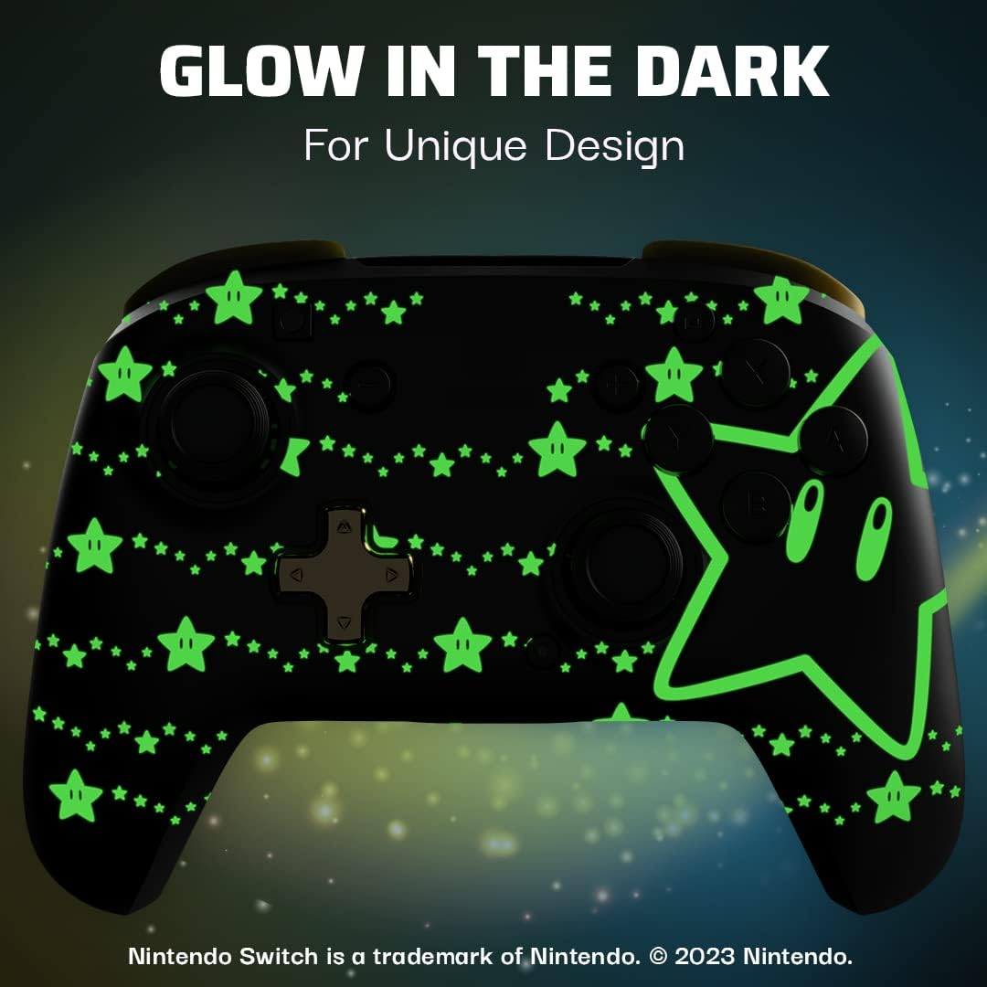 PDP Rematch Wireless Controller Glow Mario Stars Switch/Nintendo Switch image number 2