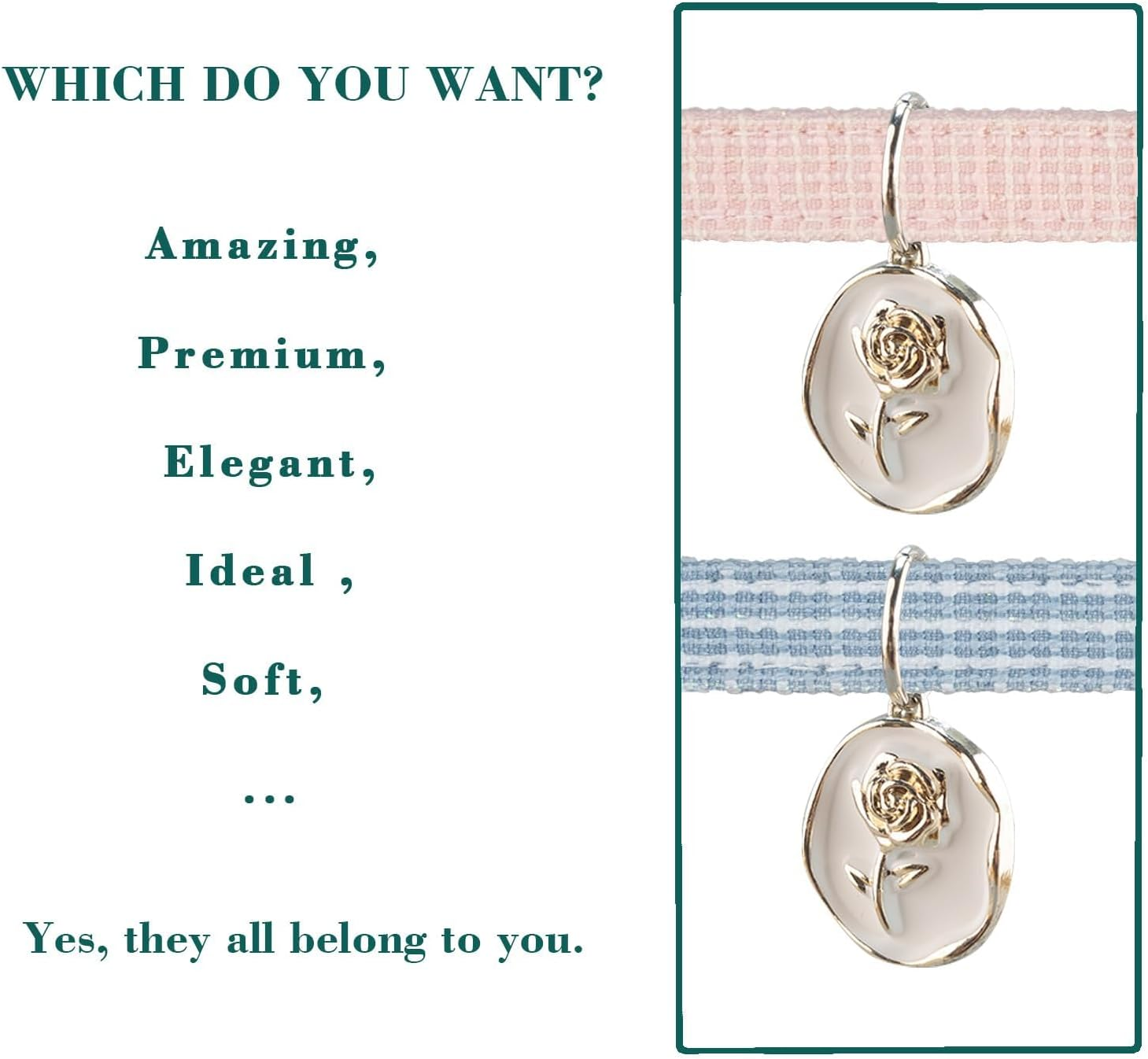 Chanel'S Style Cat Collar, Premium Kitten Collar, Elegant Cat Collar with a Rose Charm, Safety Adjustable Ideal for Girl Cat Boy Cat