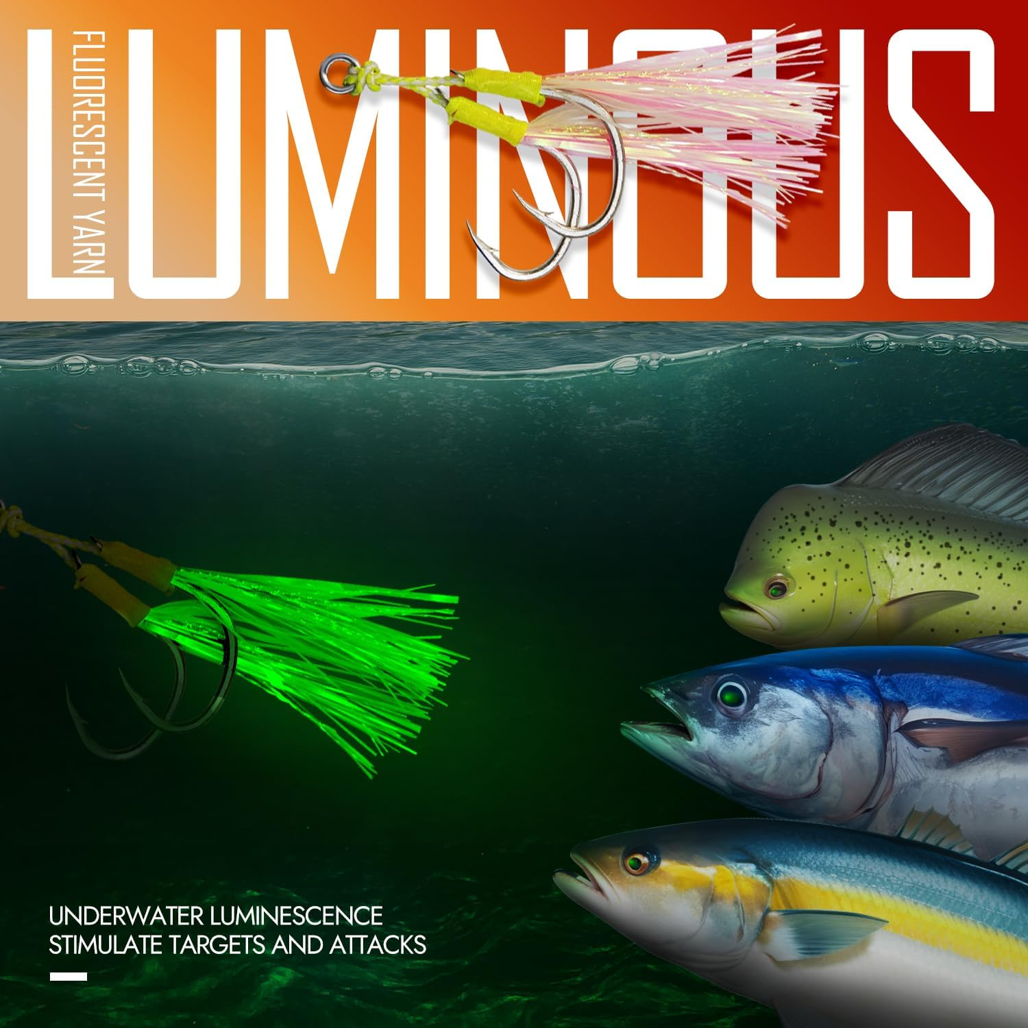 Saltwater Fishing Jigs 2.28Oz/80G, Speed Jig, Luminous Slow Pitch Jigs, Metal Vertical Jigging for Tuna, Salmon, Sailfish, Striped Bass, Grouper Snapper, Kingfish, 3PCS image number 5