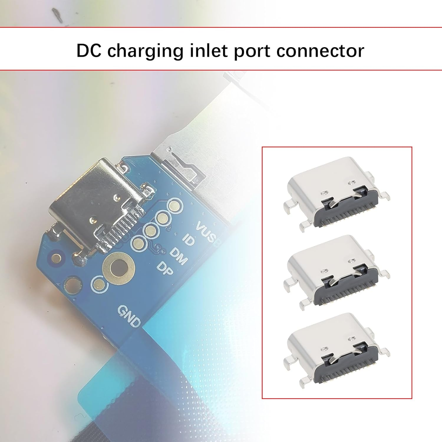 Emagtech 5PCS Type C Charging Socket Port USB C Female Charging Socket Port Charger 4 Pin Connector Socket Jack Compatible with Alcatel 1T 10 8092 Tablet image number 1