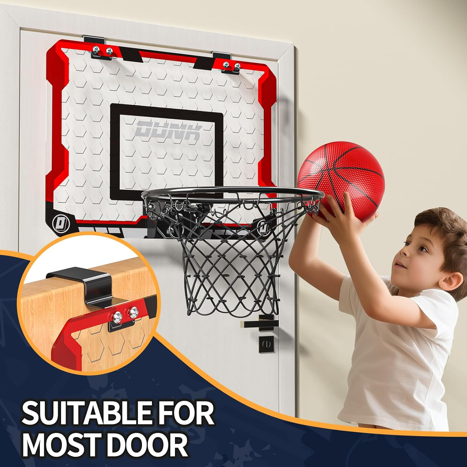 Basketball Hoop for Kids 3 4 5 6 7 8 Year Old Boys - Ball Toys Game with 4 Balls, Indoor Outdoor Sports Games for Kids Aged 3-12, Teens Gift image number 3
